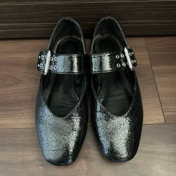 ZARA 자라 블랙 버클 플랫슈즈 발레 슈즈