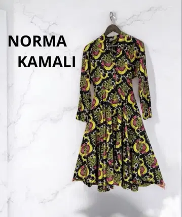 노마 카마리 꽃무늬 롱 플레어 원피스 A라인