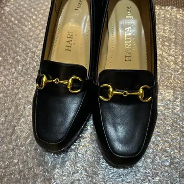 HARUTA 블랙 로퍼 펌프스