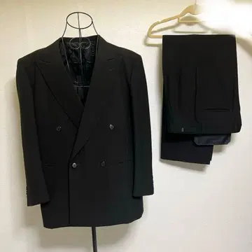 예복 MCM 블랙 포멀 더블 수트 94-AB4 일본제