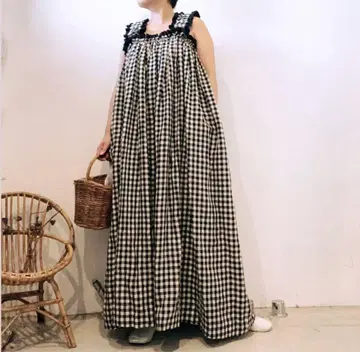 새상품급 ito fukuoka emu 블랙 체크 흑색 깅엄