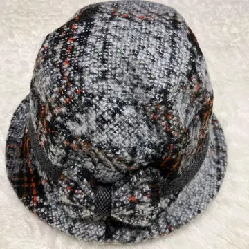 리본 포함 버킷햇 그레이 체크