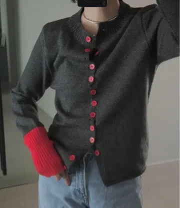 KUREN 컬러 버튼 가디건