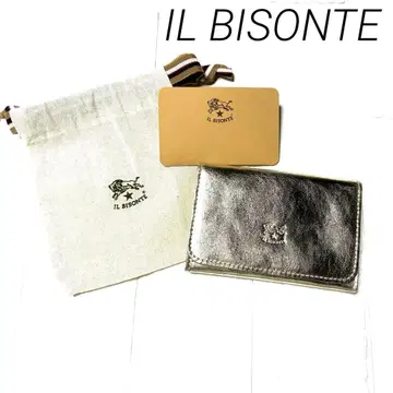 미사용 새상품 IL BISONTE 일비종떼 골드 카드 케이스 명함지갑