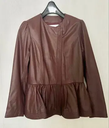 [ CHESTY ] 페플럼 가죽 자켓