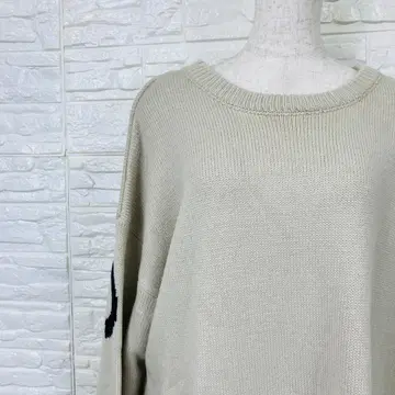 La-gemme 로고 니트 원피스 롱 스웨터