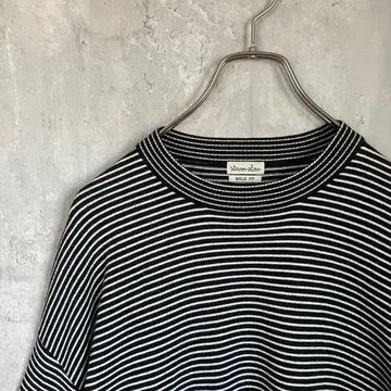 steven alan 코튼 헴프 보더 니트