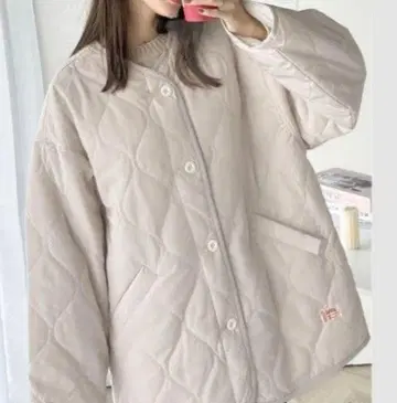 JAVA 베이지 퀼팅 자켓 L 사이즈