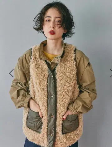 니코앤드 모듬 퍼 베스트 베이지 M