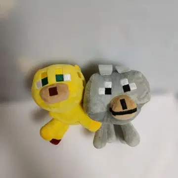 새상품 마인크래프트 봉제 인형 2개 세트 강아지 고양이