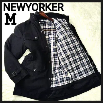 [ 큰 사이즈 ] 뉴요커 타탄 체크 안감 다운 자켓 개폐식 후드
