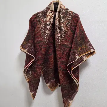 [ WAKO ] 긴자 와코 페이즐리 무늬 대형 스톨 숄
