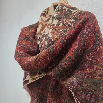 [ WAKO ] 긴자 와코 페이즐리 무늬 대형 스톨 숄
