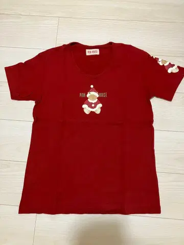 핑크하우스 산타 베어 T셔츠 빨간색 곰 산타