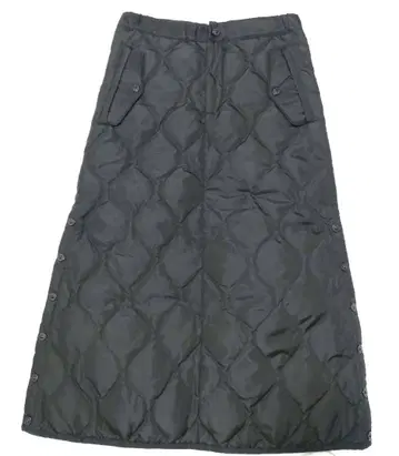 TAION 밀리터리 퀼팅 롱 스커트 M 블랙