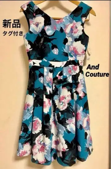 [ 미사용 새상품/택 포함 ] 앙데팡당 슬리브리스 원피스 꽃무늬 블루