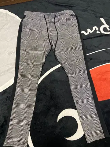 저글러 체크 무늬 스키니 팬츠 드로우