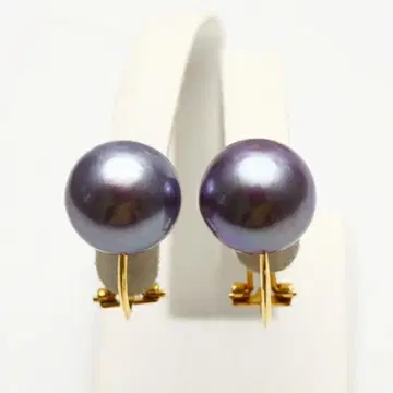 담수 진주 펄 귀찌 11mm 퍼플 컬러