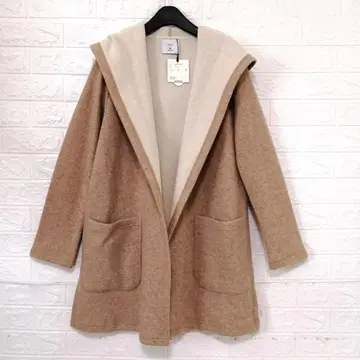 새상품 INED 울 리치 블렌드 토퍼 후디드 가디건