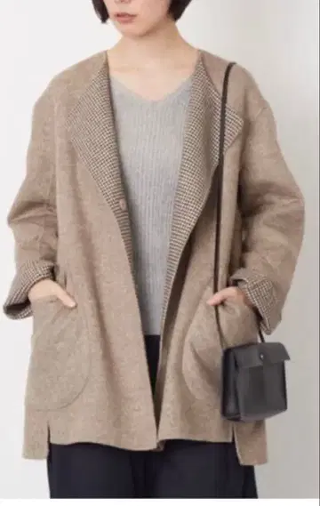 MB 리버서블 코트 숏 베이지