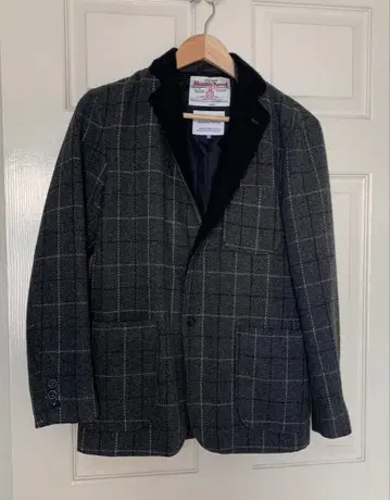 세븐 데이즈 선데이 해리스 트위드 테일러드 자켓 체크 울