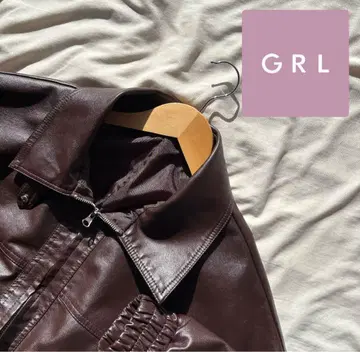 GRL 브라운 가죽 자켓