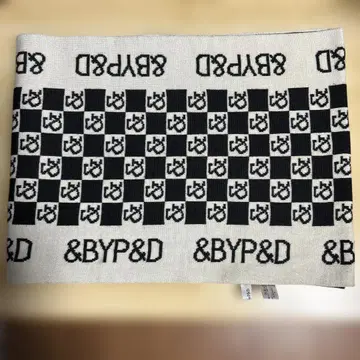 &BYP&D 머플러 스톨 블랙 화이트 로고