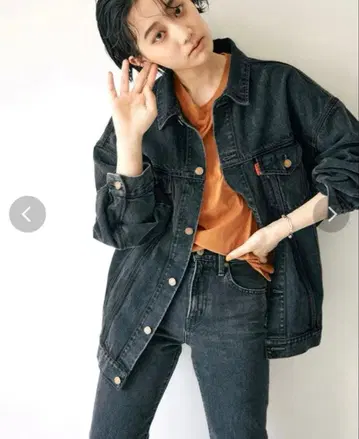 Ungrid 오버 사이즈 데님 자켓 블랙