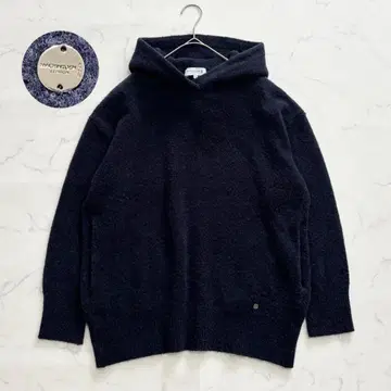 매킨토시 런던 수플레 울 니트 후디 은색 버튼 38 네이비
