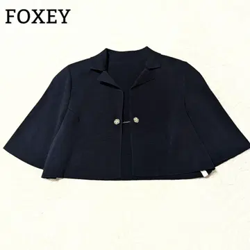 새상품급 FOXEY 리틀 주얼 볼레로 자켓 숏 기장 다크 네이비 LL