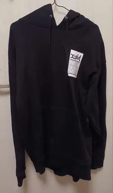 x-girl 블랙 후드 부착 후드티