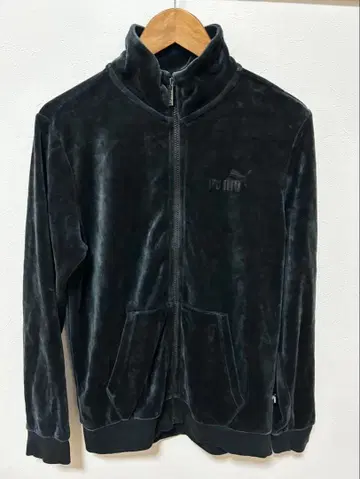 PUMA 블랙 저지 풀 집업 벨로아