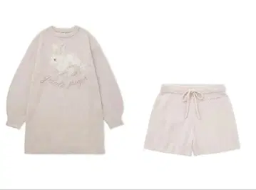 젤라피케 베비모코 토끼 원피스 숏팬츠 세트 핑크 토끼