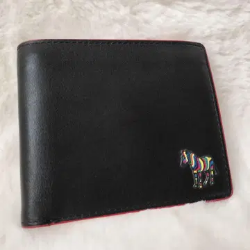 [인기 모델!!] 폴스미스 접이식 지갑 블랙 x 레드 가죽 제브라