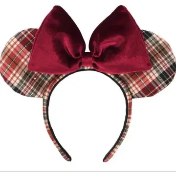 디즈니 머리띠 미니 체크 레드 신상