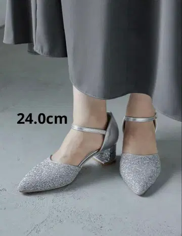 실버 글리터 청키힐 펌프스 결혼식 파티 2차 모임