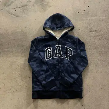 GAP 카모플라쥬 지퍼 후드티 안감 보아 y2k 헤이세이 갸루 짧은 기장
