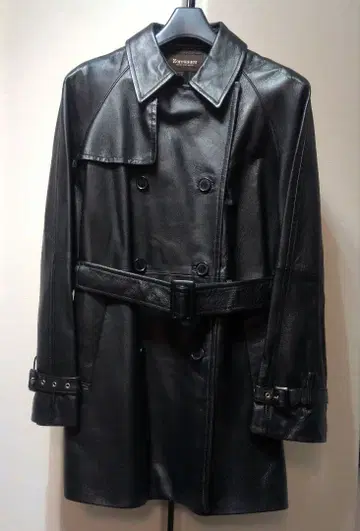 [연말 최종 가격] 블랙 가죽 트렌치코트