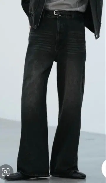 WYM LIDNM CURVED FLARE DENIM SLACKS M