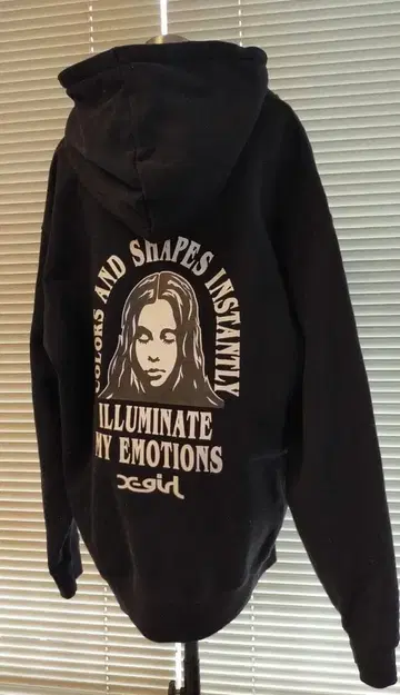 x-girl 그래픽 후드티 블랙