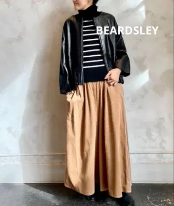 새상품급 BEARDSLEY 코듀로이 허리 리브 팬츠 카멜 사이즈 1