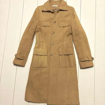 여성용 체스터 롱 코트 M 양모 50% 옐로우 계열 중국산