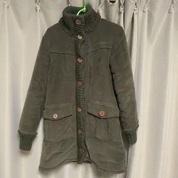 Long Moton 올리브 그린 롱 코트