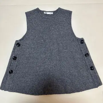 ZARA 사이드 버튼 니트 베스트 M