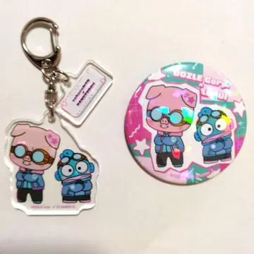 도즈루사 x 하피단바이 오오하라 MEN 홀로그램 캔 배지와 키링