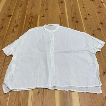 YARRA 린넨 반팔 버튼 셔츠 화이트