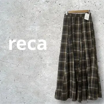 [reca] 택 포함 새상품 포근한 미실루엣! 기모 체크 롱 스커트
