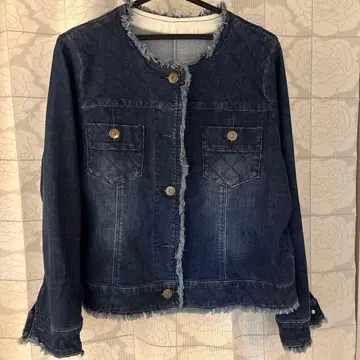 [ 새상품급 ] 로즈 티아라 데님 자켓 G 빅 사이즈 46