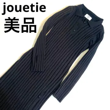 jouetie 블랙 리브 니트 원피스