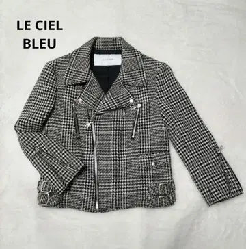 LE CIEL BLEU 르쉘블루 하운드투스 패턴 더블 라이더 자켓